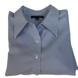 Land’s End Light Blue Long Cotton 
Sleeve Button Down Blouse Women’s Size 14
